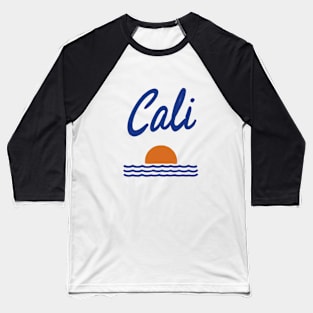 Cali Sunset Waves - Classic California Inspired Graphic Baseball T-Shirt